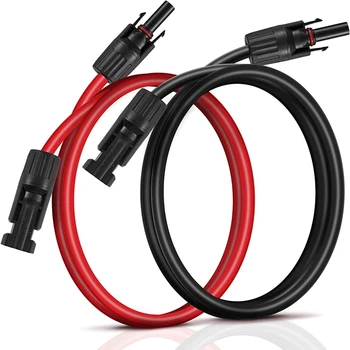 Panou Solar Cablu prelungitor 1M 10AWG Cu de sex Feminin Și de sex Masculin Conector(Roșu+Negru Cablu)
