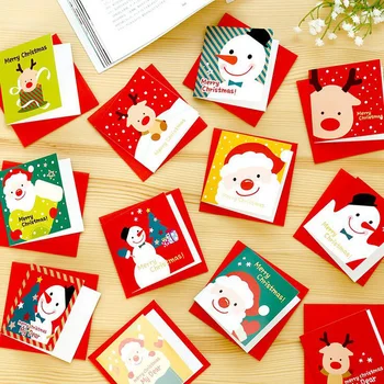 5PCS Crăciun Fericit, Moș Crăciun carte Poștală de Hârtie pentru Decupaj Post de Salut Card Cadou