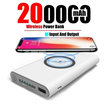 200000mAh Banca de Putere cu Două-Mod de Încărcare Rapidă Wireless Powerbank Încărcător Portabil Tip-C Baterie Externă Pentru IPhone 15 14 Samsung