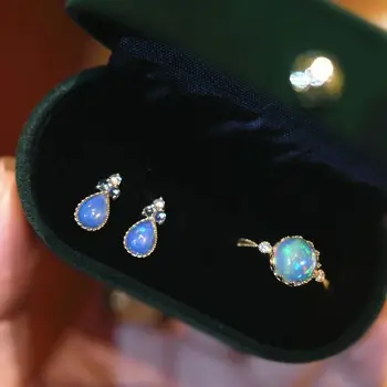 Lumina de Lux, Original, plin de culoare Opal Cercei pentru Femei inel Picături de Apă Rafinat simț dezvoltat de Partid bine Seturi de Bijuterii