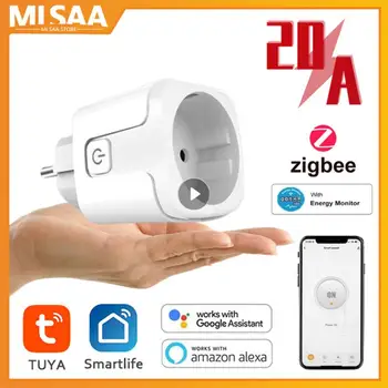 Tuya Zigbee Alexa Wireless de Control de la Distanță Inteligent Priză Comutator de la Distanță PE JOS Prize Electrice 20A UE FR Plug Pentru Electrocasnice