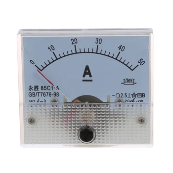 85C1 DC 0-50A Dreptunghi Analogic de Panou Ampermetru Indicator