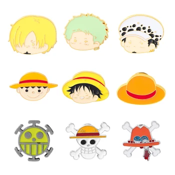 Nava Pirat Cap De Craniu Nautice Pălărie De Paie Brosa Accesorii De Îmbrăcăminte Rucsac Brosa Pin Rever Insigna Personaj Anime Brosa