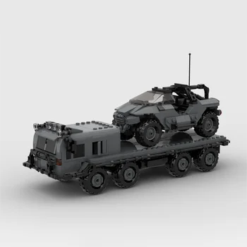 Echipamente militare MOC Futurist Camion Remorcă Vehicul Building Block Model Set Asamblare DIY Jucărie de Învățământ Cadou de Crăciun