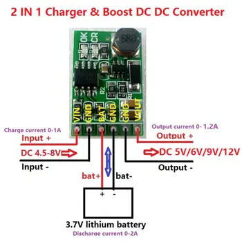 DC-DC Convertor Boost Module pentru diy UPS de putere mobil 18650 baterie litiu 3.7 V-4.2 V Încărcător & 5V 6V 9V 12V Evacuarea Bord