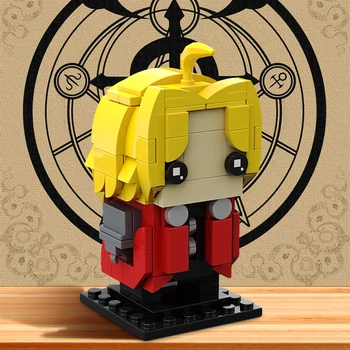 MOC Fullmetal Alchemist Edward Brickheadz Bloc Personaj Anime Figurine Model de Caramida Jucărie pentru Copii Cadouri