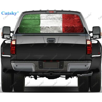 Italia Flag Fereastra Decal Autocolant Grafice Decorative din PVC Camion Autocolant Perforat Vinil Universal Autocolant