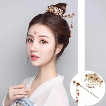 De moda de Aur Ac de păr de Păr Stick Vintage din Metal Barrette de Par Clipuri Stil Chinezesc Agrafe de par Accesorii de Par pentru Femei Fete Diademe
