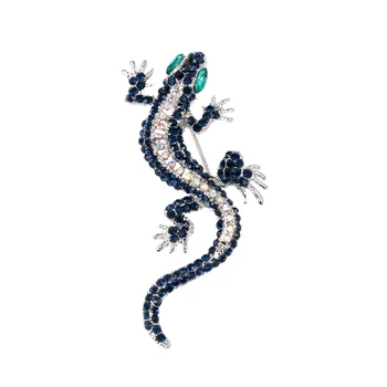 Albastru Stras Gecko Femei Bărbați Broșe De Metal Șopârlă Animal Ace Petrecere De Zi Cu Zi Cadouri Bijuterii Haine Haina Accesorii