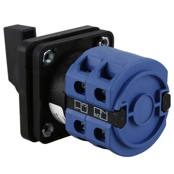 3X AC660V 25A, 2-Poli 3-Poziția Momentană de Plastic Rotativ, Comutator Albastru+Negru