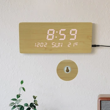 LED Ceas de Perete Creative Ceasuri Acasă Decorare Camera de zi Dormitor Mut Ceas Stil Nordic controlate de Voce Digital Ceas de Perete