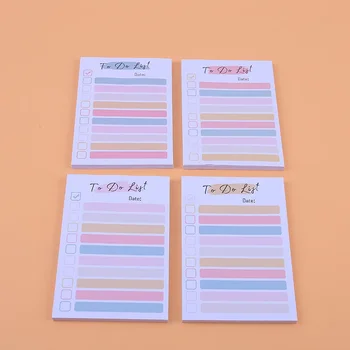 50 De Coli Pentru A Face Lista Notepad Culoare Pentru A Face Lista De Sticky Notes Adeziv Memo Pad Curcubeu Stil Portabil Planificator De Zi Cu Zi Lista Notepad