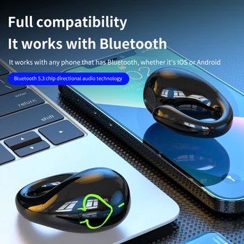 Ureche Clip Bluetooth 5.3 Căști Conducție Osoasă Ergonomic Usor Mini-Casti cu Microfon Impermeabil Sporturi Hifi Pavilioane