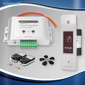 HOMSECUR Control Acces Usa Videoclip Accesorii 125KHz Keyfobs Controler de la Distanță 12V3A Alimentare Nu Atinge IR Buton de Ieșire
