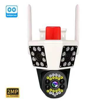 6MP UHD Triplu Obiectiv Trei Ecran Full Color PTZ IP Dome AI Umanoid de Detectare a Trei Ecran CCTV Monitor Copil