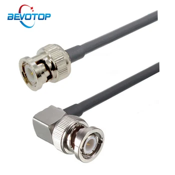 RG58 50-3 Cablu Coaxial BNC Male la BNC Male Unghi Drept 50 Ohm Sertizare Conector Dublu BNC Mufă tată Pin Wire Cablu de 0,5 M 5M, 20M