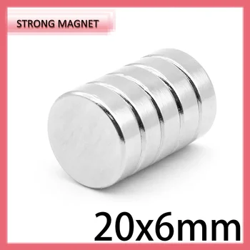 30PCS 20x6 Disc Puternic Puternic Magnetice Magneți 20mm X 6mm Rotund Magnet Neodim N35 Magnet Permanent 20*6 mm