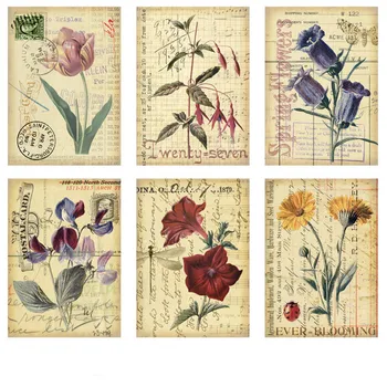 8Pcs/Cutie Vintage Retro Flori Carte Autocolant DIY Meșteșug Scrapbooking Album Junk Jurnalul Autocolante Decorative