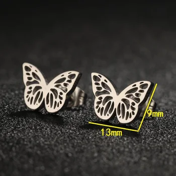 Drăguț Multiple Opțiuni de Culoare din Oțel Inoxidabil Fluture Cercei pentru Femei Bijuterii Accesorii Animale Fete Cadouri