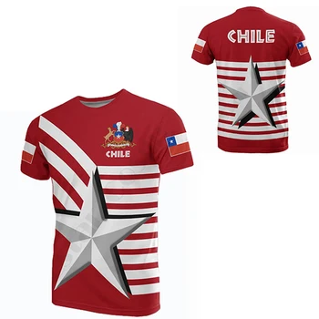 Chile Pavilion de Imprimare 3D pentru Bărbați T-shirt de Moda de Top de Vară O-gât Street Casual Simplu Supradimensionate Armata Veteran de Îmbrăcăminte pentru Bărbați Tees