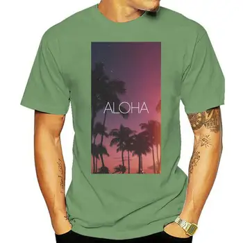 Aloha Noapte Palmele T-Shirt Vara Chill Vacanță Tee Patinator Indie Los Angeles Vară Stil Casual Tricou