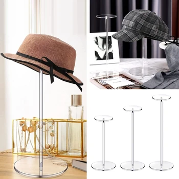 Premium Clar Acrilic Hat și Suport Raft Decorativ Pălărie Display Stand
