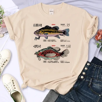 Pescuit tricou femei vara amuzant grafic t shirt femei y2k benzi desenate Japoneze haine