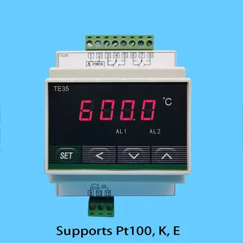 TE35 controler de temperatura feroviar de instalare inteligent display digital K-cuplu PT100 încălzire și răcire tip de șină