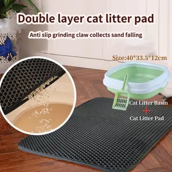 Litiera pisicii Saltea cu Strat Dublu rezistent la apa Urină Dovada Capcane Mat Usor de curatat Non-Alunecare de Toaletă Pad Cat Scratch Pad Picior Mare Pad