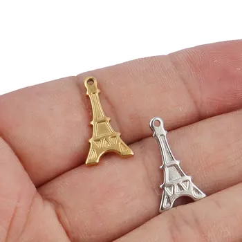 5Pcs din Oțel Inoxidabil Turnul Eiffel Farmec Bijuterii concluziile se Potrivesc Bijuterii DIY Brățară cu Farmecele Pentru cercel farmecele în a face bijuterii