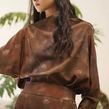 Cămașă de mătase de Designer de Brand Spania Sensibilitate 2024 Primavara-Vara Unul-Umăr Originale Top Sofisticat Stil de Moda pentru Femei