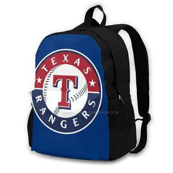 Rangers-Texas Geanta Rucsac Pentru Barbati Femei Fete Adolescente Logo-Ul Negru