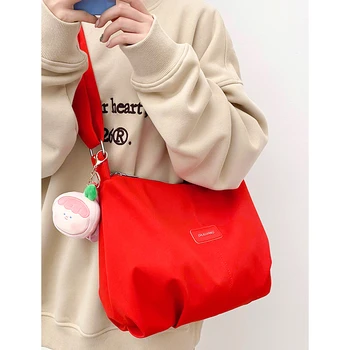 Versiunea coreeană de casual, de mare capacitate sac 2023 nouă primăvară versiunea coreeană a tote sac de modă plisate umăr geanta Messenger