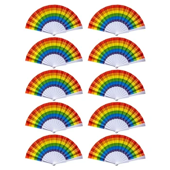 10 BUC Rainbow Fan Mândrie Pliere Portabil Fanii Curcubeu Accesorii Decoratiuni Mândrie Lună