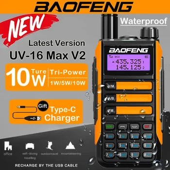 Noi Baofeng UV-16 Max Walkie Talkie Militare UV 16 Plus 10W Puternic, rezistent la apă VHF UHF Dual Band Două Fel de Radio USB-C Încărcător