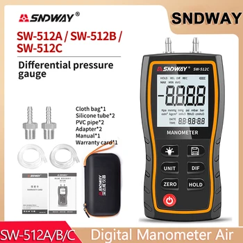 SNDWAY SW-512 Serie Digital, Manometru Manometrul ±103.42 KPa 0.01 Rezoluție de aer de presiune Diferențială Ecartament Kit de Instrumente