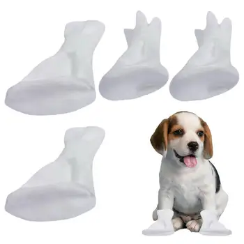 De unică folosință Pantofi Caine 2pairs Labă de Câine de Protecție Șosete Reglabil Câine Papuceii cu Auto-Adeziv Curea pentru Piscină Interioară Plimbare S/M