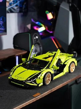 Lamborghini dificil de a asambla masina jucării pentru adulți, băieți verde vagoane de vite