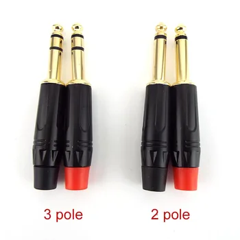 2 Pol Mono / 3 Pol Stereo Jack 6,35 mm Conector 6.5 MM 1/4 Inch Mufă Audio Microfon Cablu Conector Placat cu Aur