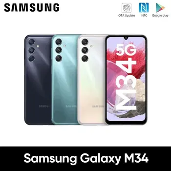 Original Samsung Galaxy M34 5G Telefon Mobil 6GB RAM 128GB ROM Exynos 1280 120Hz Super AMOLED Android13 Baterie de 6000mAh