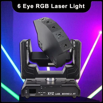 YUER 6 Ochii RGB Fascicul Laser în Mișcare Cap Lumina Axa XYZ Infinit de Rotație DMX DJ Petrecere Disco Etapă Leagăn Efect Laser Proiector