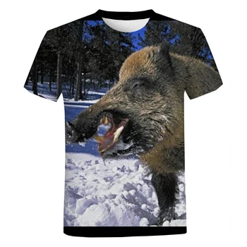 Animalelor Vier Bărbați/Femei de Moda se Răcească 3D Imprimate T-shirt Stil Casual cu Maneci Scurte T-shirt Street Wear Top