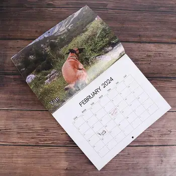 Programul Săptămânal Rahat De Câine Calendar De Anul Nou Decor Drăguț Amuzant Calendar De Perete Simplitate Hârtie 2024 Calendar Aniversări