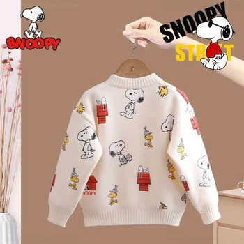 Snoopy Copii Pulover pentru Baieti Fete Haine de Iarnă de Moda Casual cu Maneci Lungi Topuri Cald Confortabil Pulover Tricotat Cadou