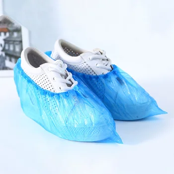 100buc Pantof Acoperă de Unică folosință bahile Waterproof Boot Pantof Acoperă de Praf-Dovada Galoși Plastic Albastru Pantof Acoperi Glezna Proteja