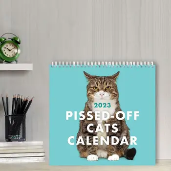 Cadouri de Anul nou-a Enervat Pe Pisici Calendar Timp de Distracție document de Planificare Antic Pisica la Calendar de Perete Decor Agățat Calendar Acasă