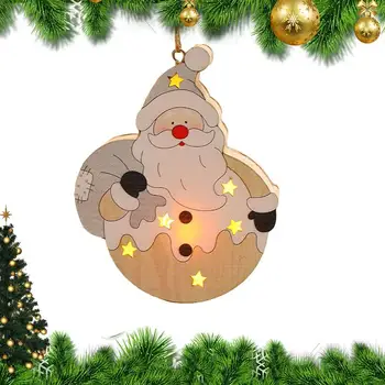 Pom de crăciun Strălucitor Pandantiv Pom de Crăciun Ornamente din Lemn Atmosferice Decoruri pentru Perete Fereastra Pom de Crăciun Ușa Balustrade