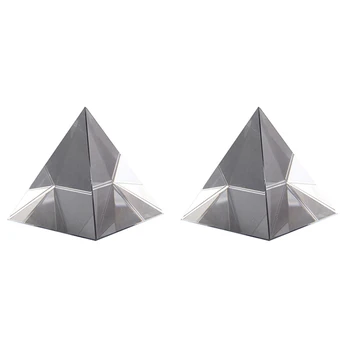 2X Prismă Optică Piramida de Sticlă de 40Mm Mare Dreptunghiulară Poliedru Potrivit Pentru Predare Experimente