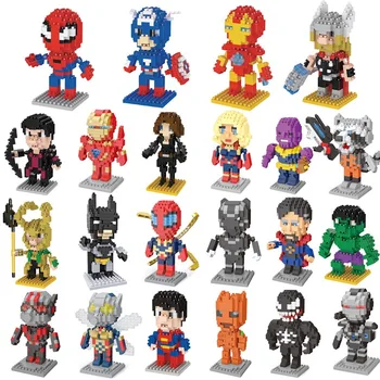 Marvel Avengers Microparticule De Asamblare Bloc Figura Anime Iron Man, Spider Man Mici Particule Blocuri Jucarii Pentru Copii