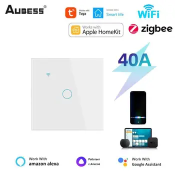 AUBESS Tuya Cazan Inteligent Comutator Încălzitor de Apă Homekit Wifi, ZigBee 40A APP Alexa de Start Google Voice Control Timer de Automatizare Acasă